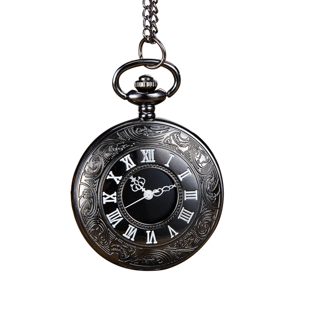 Fashionable Personality Vintage Hollow Out Roman Numeral Dial Alloy Pocket Watch