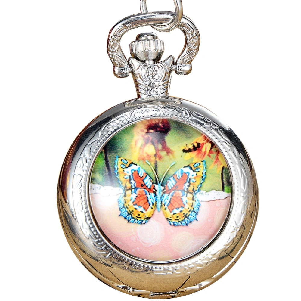 Fashionable Personality Vintage Flower Pattern Alloy Quartz Female Pocket Watch