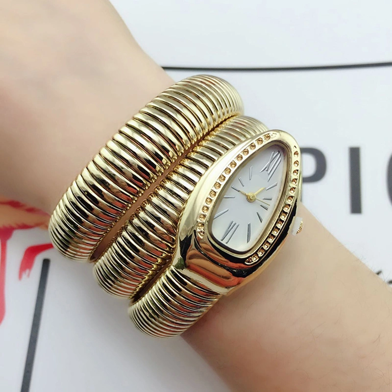 Women Watch Fashion Snake Shape Bangle Watch for Casual Work Office