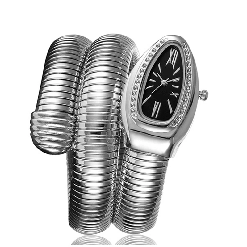 Women Watch Fashion Snake Shape Bangle Watch for Casual Work Office