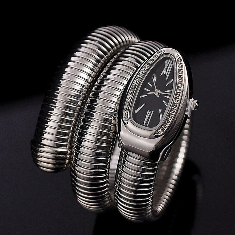 Women Watch Fashion Snake Shape Bangle Watch for Casual Work Office