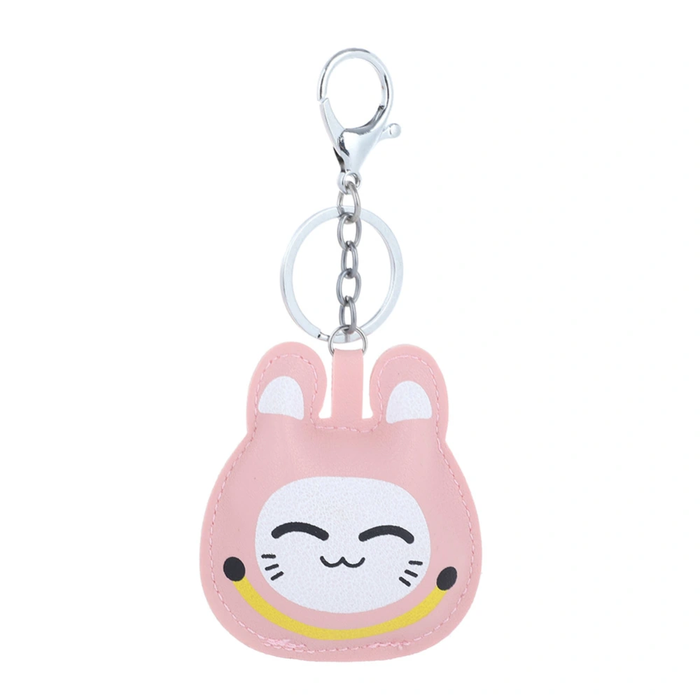 Cute PU Leather Kitty Pendant Key Chain Key Ring Bag Car Ornament Gift