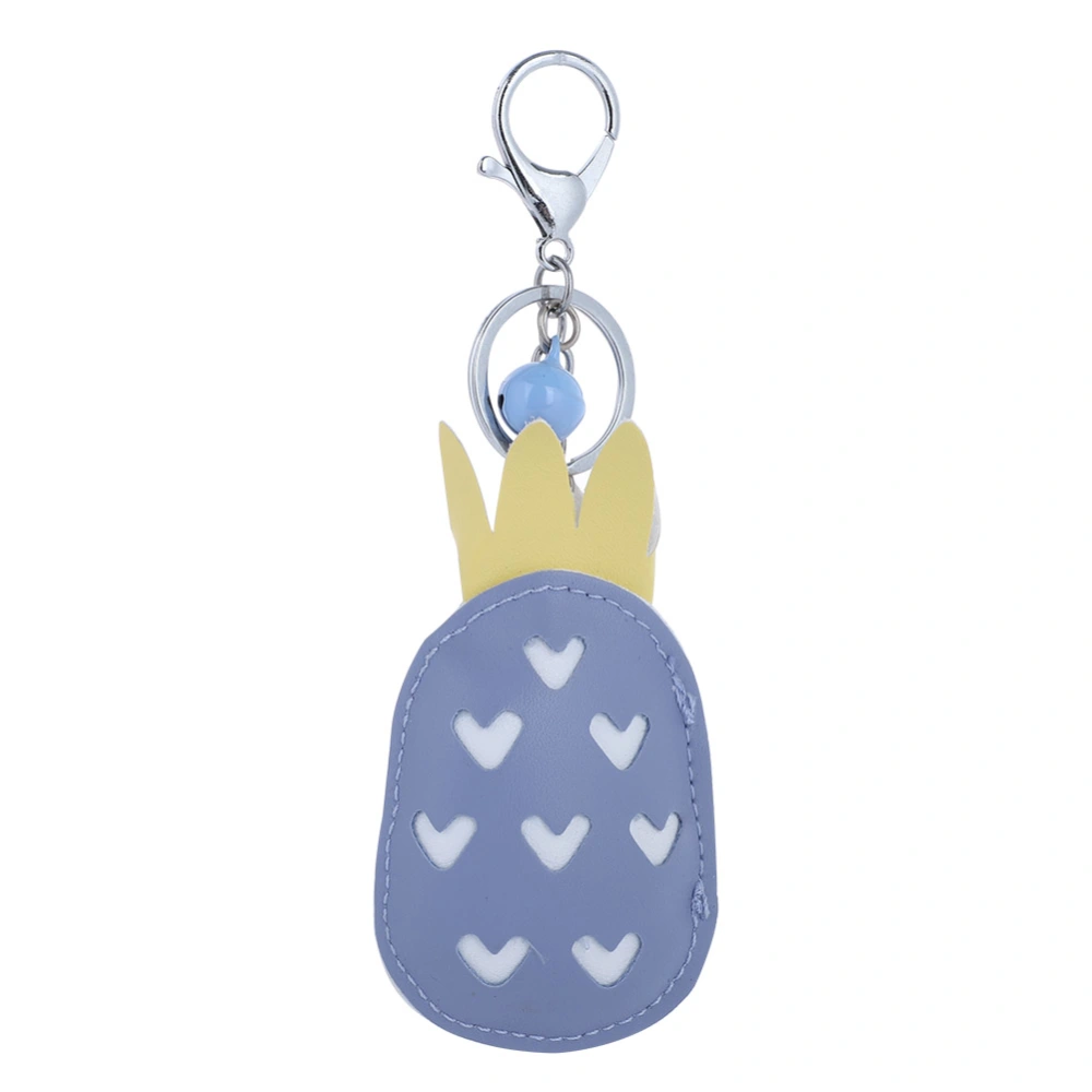 Cute PU Leather Pineapple Pendant Key Chain Key Ring Key Holder Bag Car Ornament Gift (Blue)