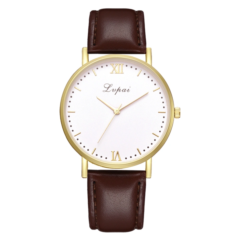 LVPAI Women Fashion Leisure Business Watch Round Dial Analog Quartz Wristwatch (#6)