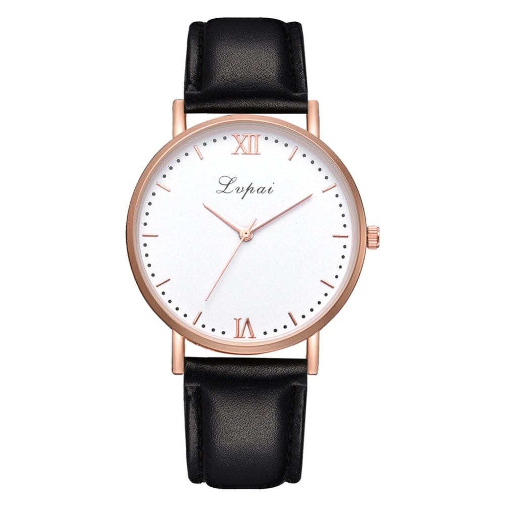 LVPAI Women Fashion Leisure Business Watch Round Dial Analog Quartz Wristwatch (#1)