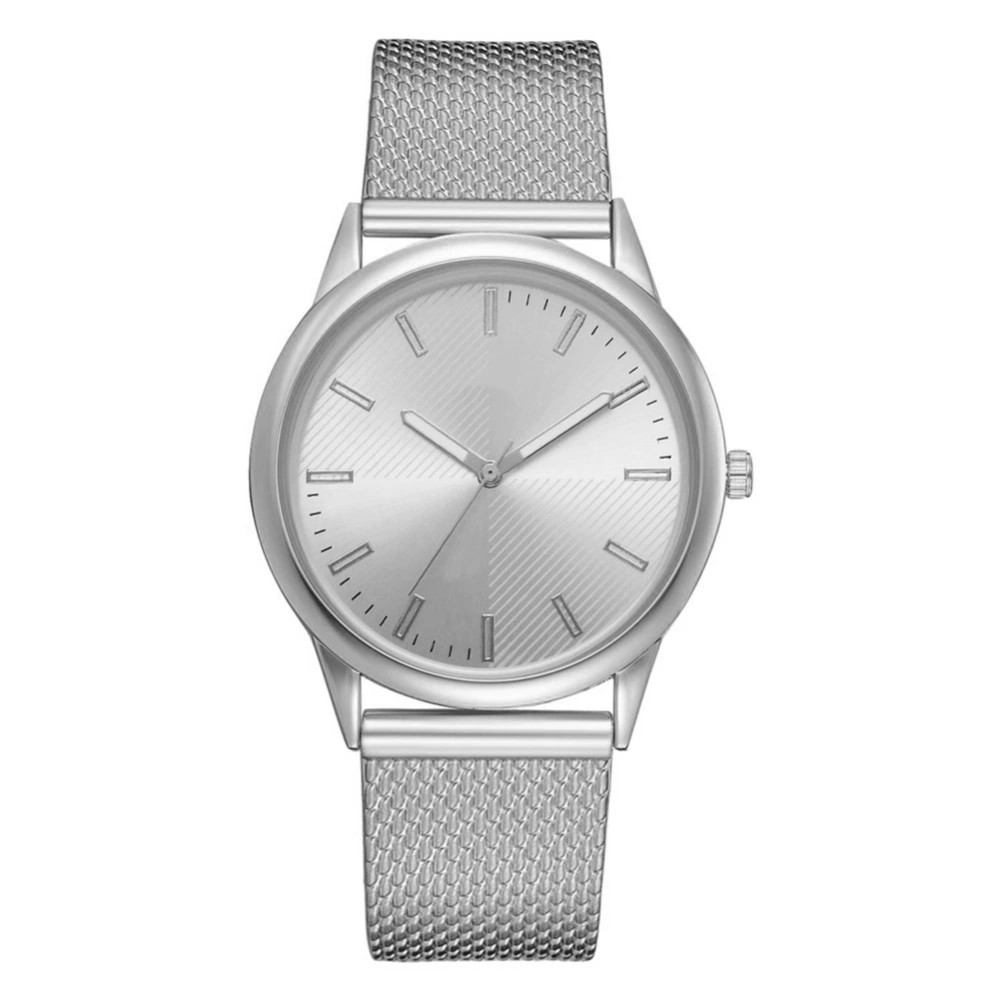 LVPAI Women Business Silica Gel Alloy Quartz Watch Wristwatch (Silver)