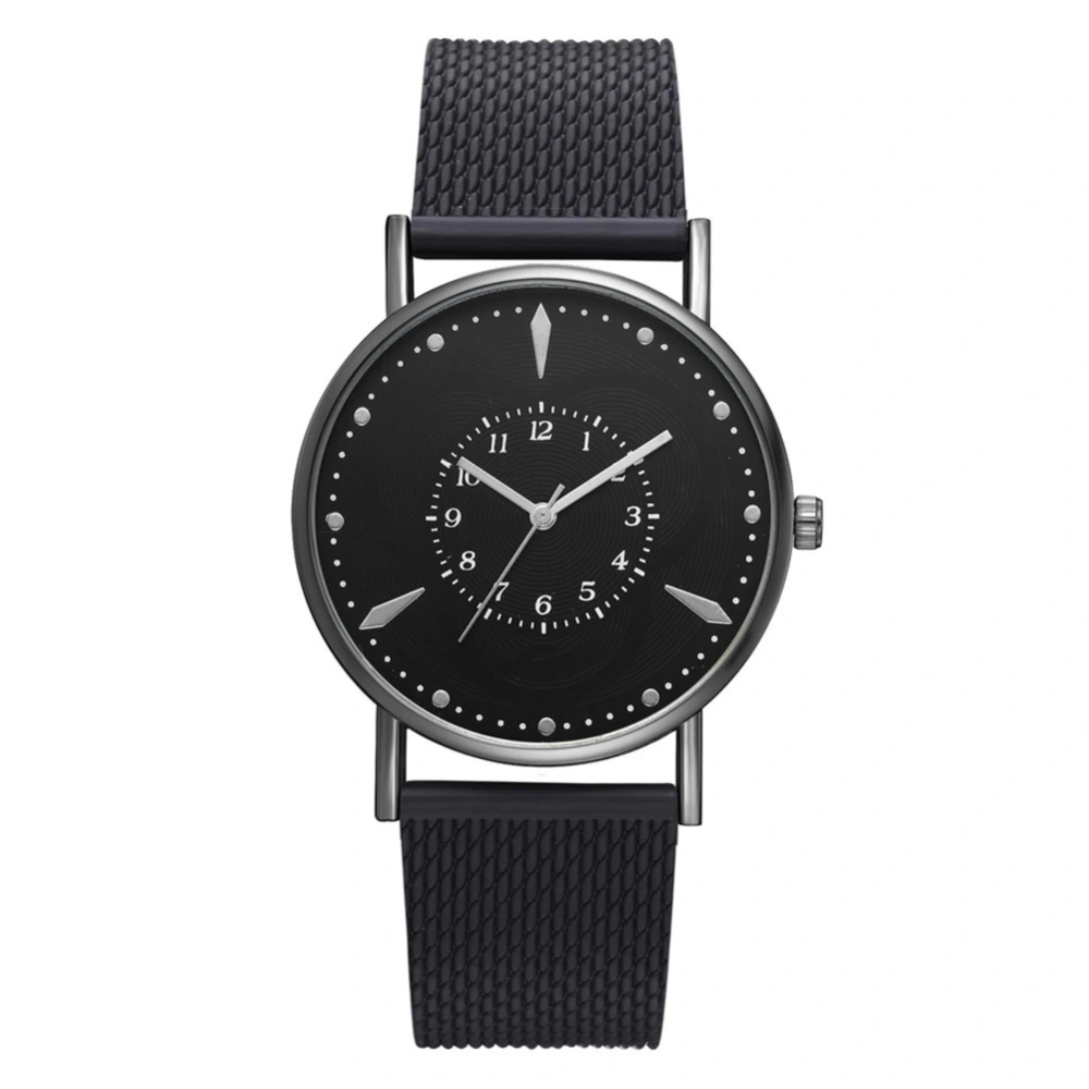 FanTeeDa Leisure Fashionable Man Alloy Wristwatch Quartz Analog Business Watch Black