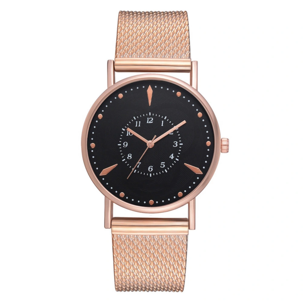 FanTeeDa Leisure Fashionable Man Alloy Wristwatch Quartz Analog Business Watch Rose Gold