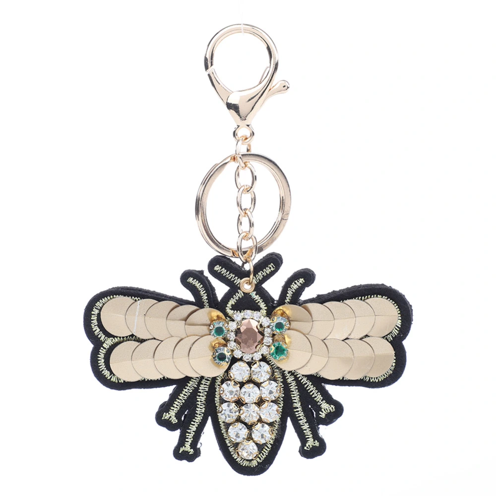 Fashionable Jewelry Accessory Paillette Bee Insect Key Ring Alloy Keychain Gold ​YSK031