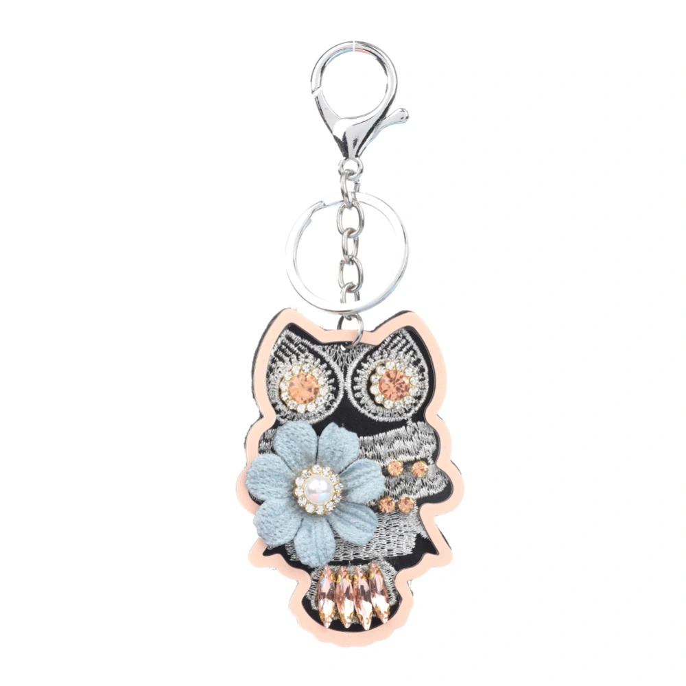 Fashionable Jewelry Accessory Paillette Owl Insect Key Ring Alloy Keychain Grey YSK044