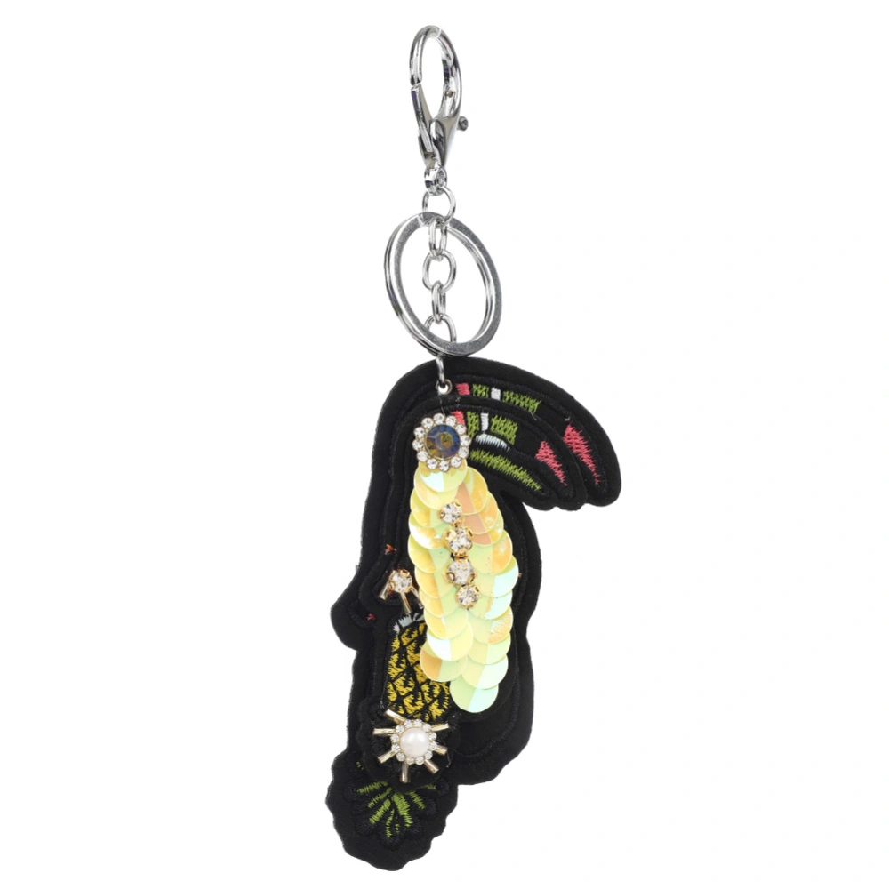 Fashionable Jewelry Accessory Exquisite Paillette Key Ring Alloy Keychain Yellow YSK041