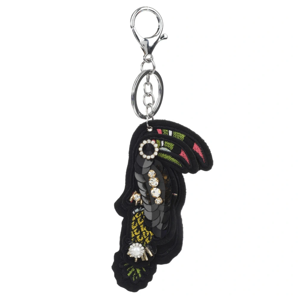 Fashionable Jewelry Accessory Exquisite Paillette Key Ring Alloy Keychain Black YSK039