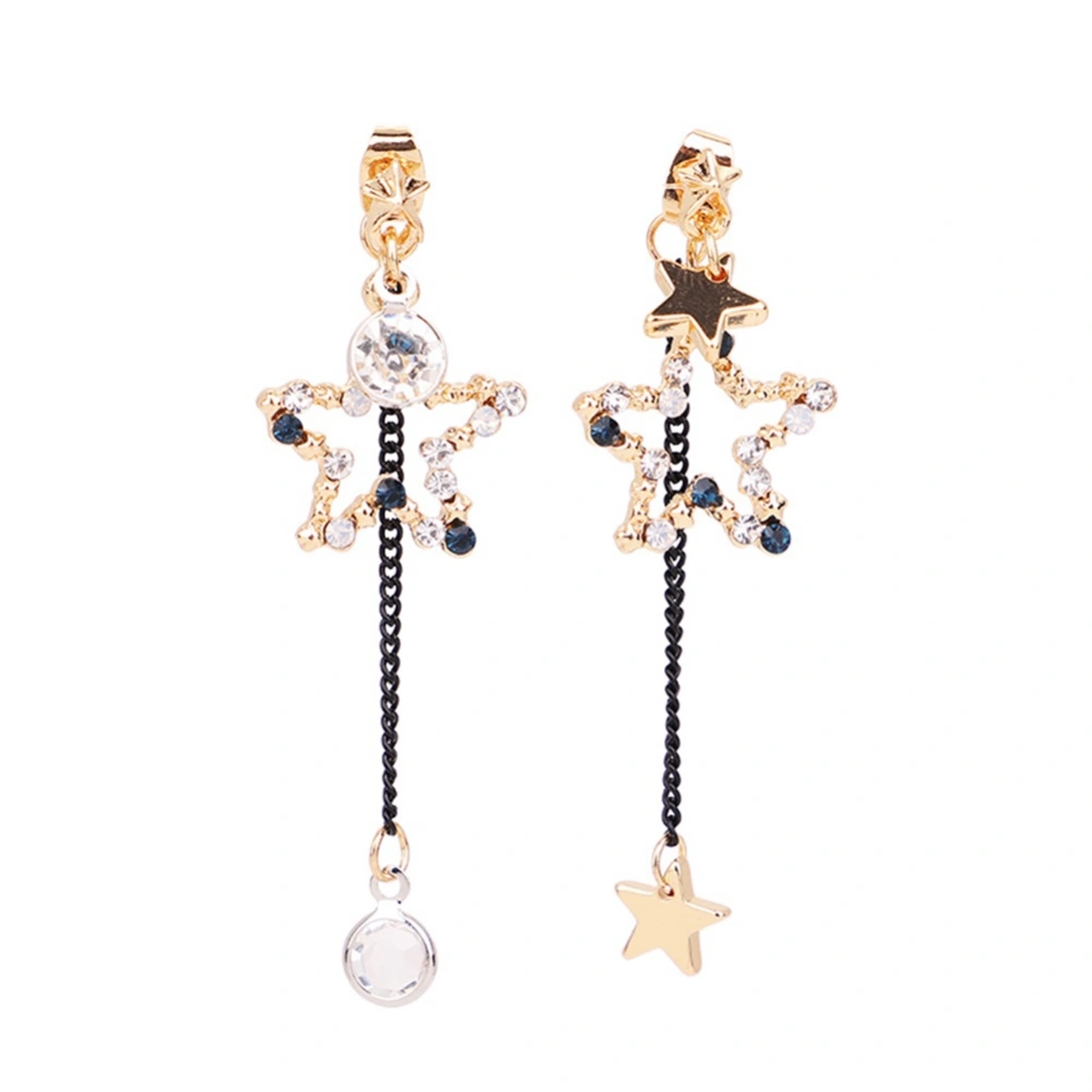 Exquisite Women Girls Star Dangle with Rhinestone Antiallergic Alloy Earrings(CHB-420)