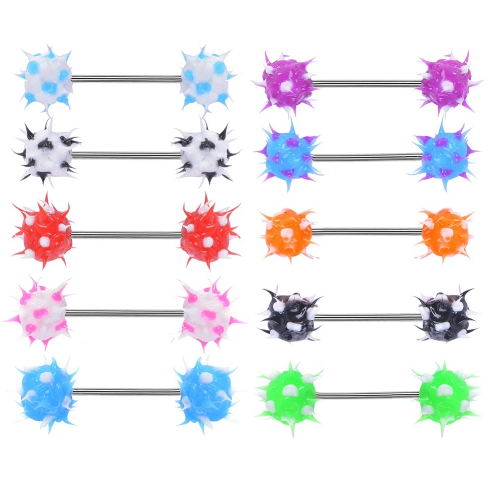 10pcs Sexy Body Piercing Jewelry Stainless Steel Nipple Ring Bar Barbell Shield