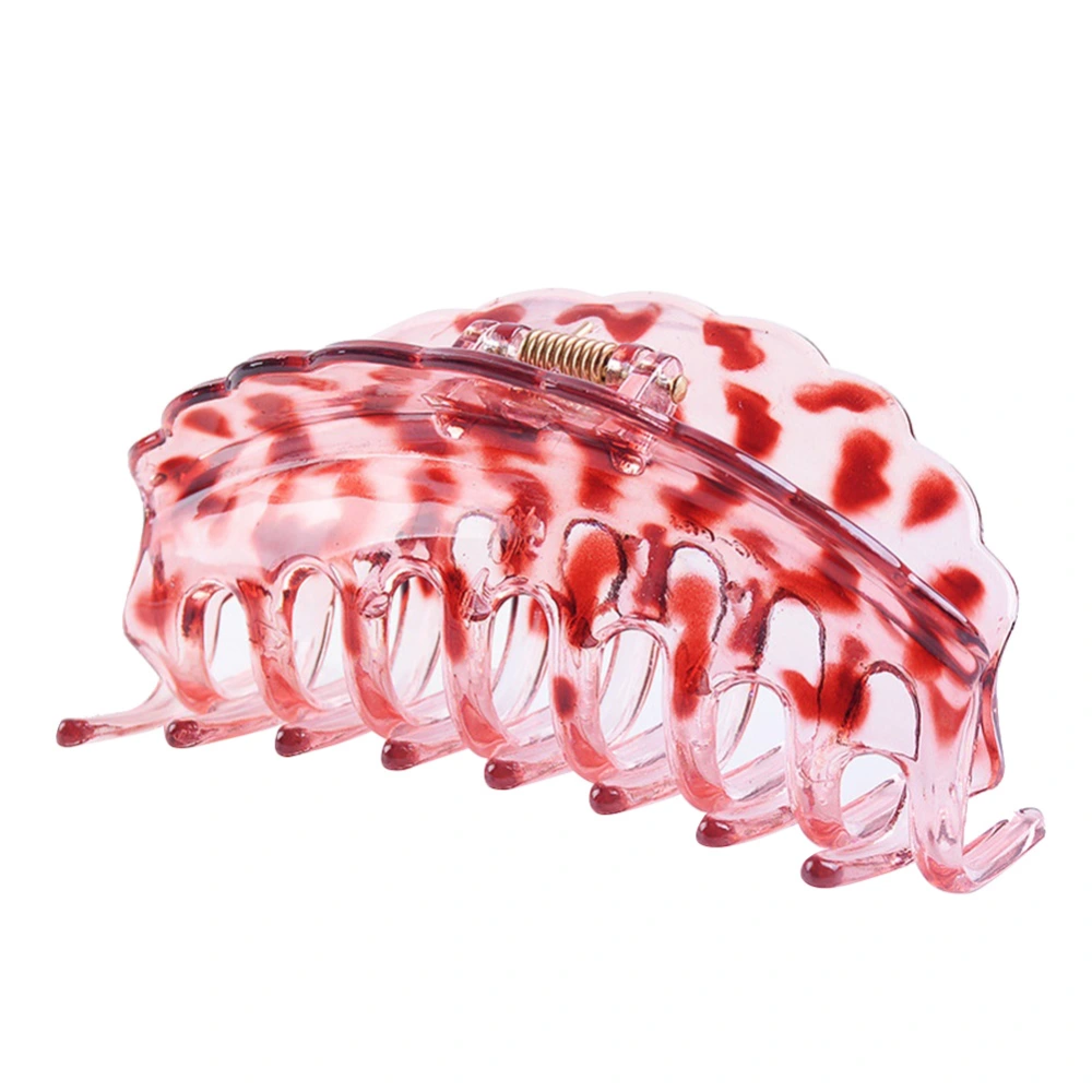 Fashionable Women Girl Resin Leopard Hair Clip Hair Claw Jaw Clip Accessories(Red #4)