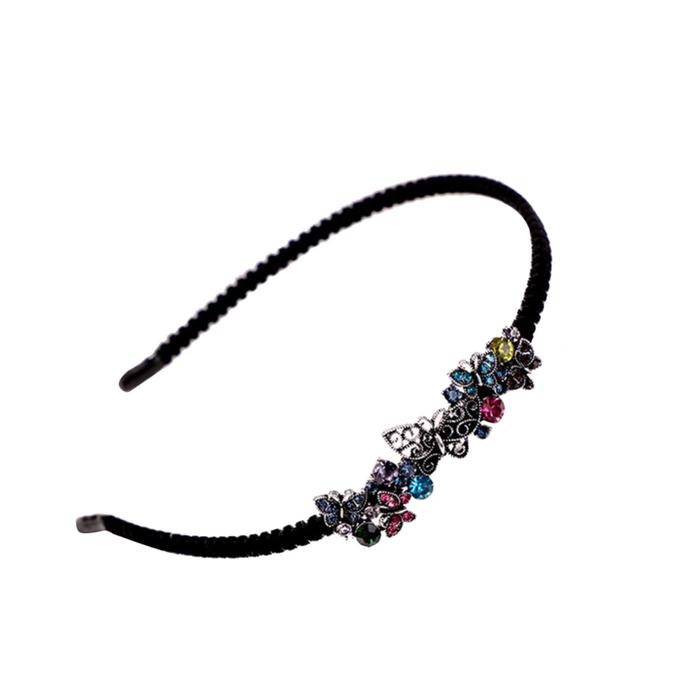 Fashion Women Girl NOn slip Flannelette Rhinestones Alloy Hairband Colorful CHT-242