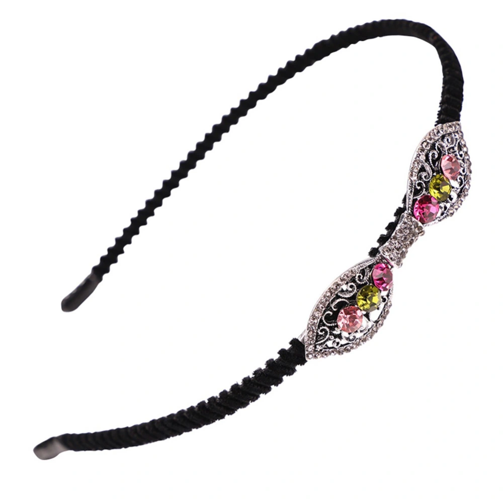 Fashion Women Girl NOn slip Flannelette Rhinestones Alloy Hairband Colorfu CHT-241