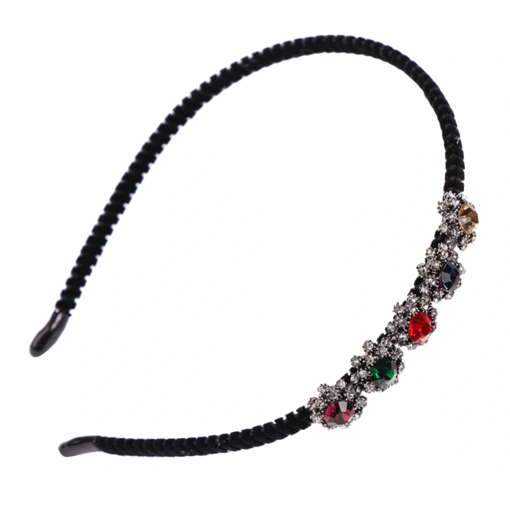 Fashion Women Girl NOn slip Flannelette Rhinestones Alloy Hairband Colorful CHT-243