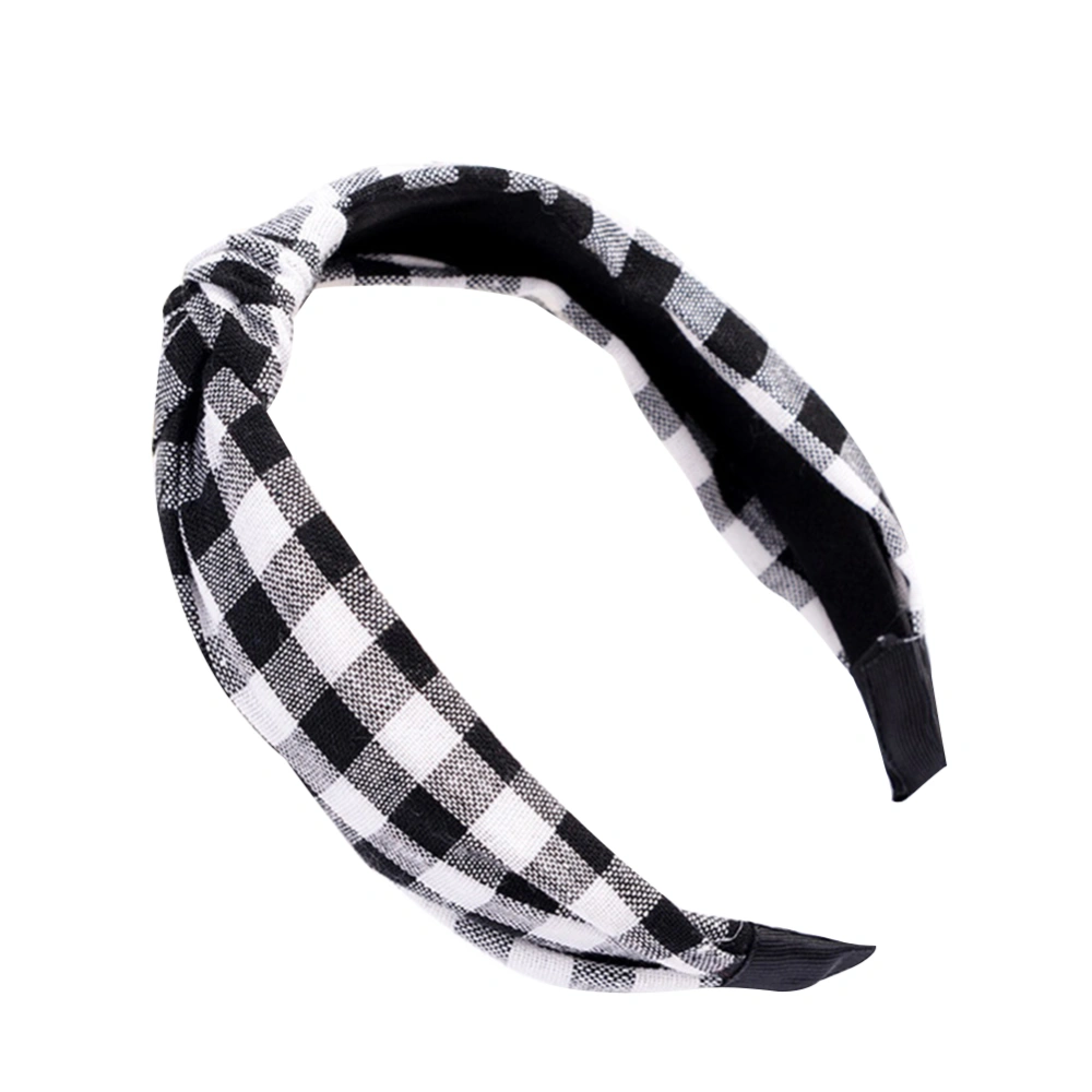 Fashion Lady Cloth Cross Knot Round Dot Hair Hoop Hairband Hair Accessories (365 Black)