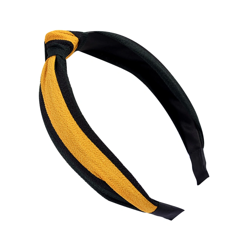 Fashion Lady Cloth Cross Knot Round Dot Hair Hoop Hairband Hair Accessories (367 Yellow)