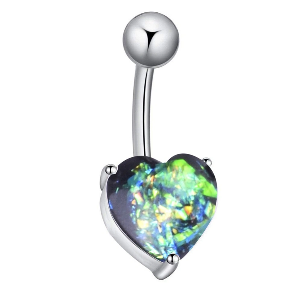 Fashion Heart Shape High Quality Alloy Belly Navel Ring Body Piercing Jewelry(Green)