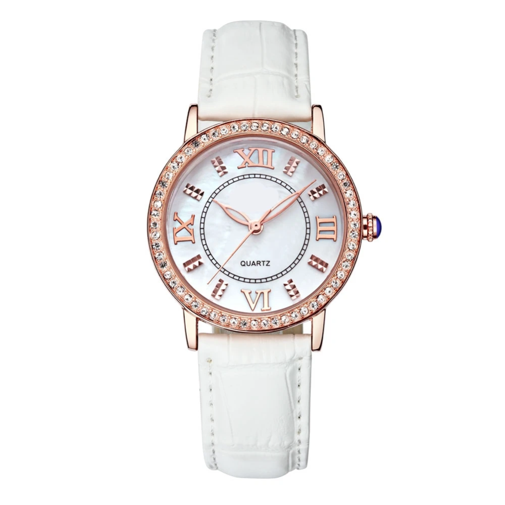 WWOOR Women Ladies Fashionable Elegant Quartz Movement Watches Wristwatch (White)