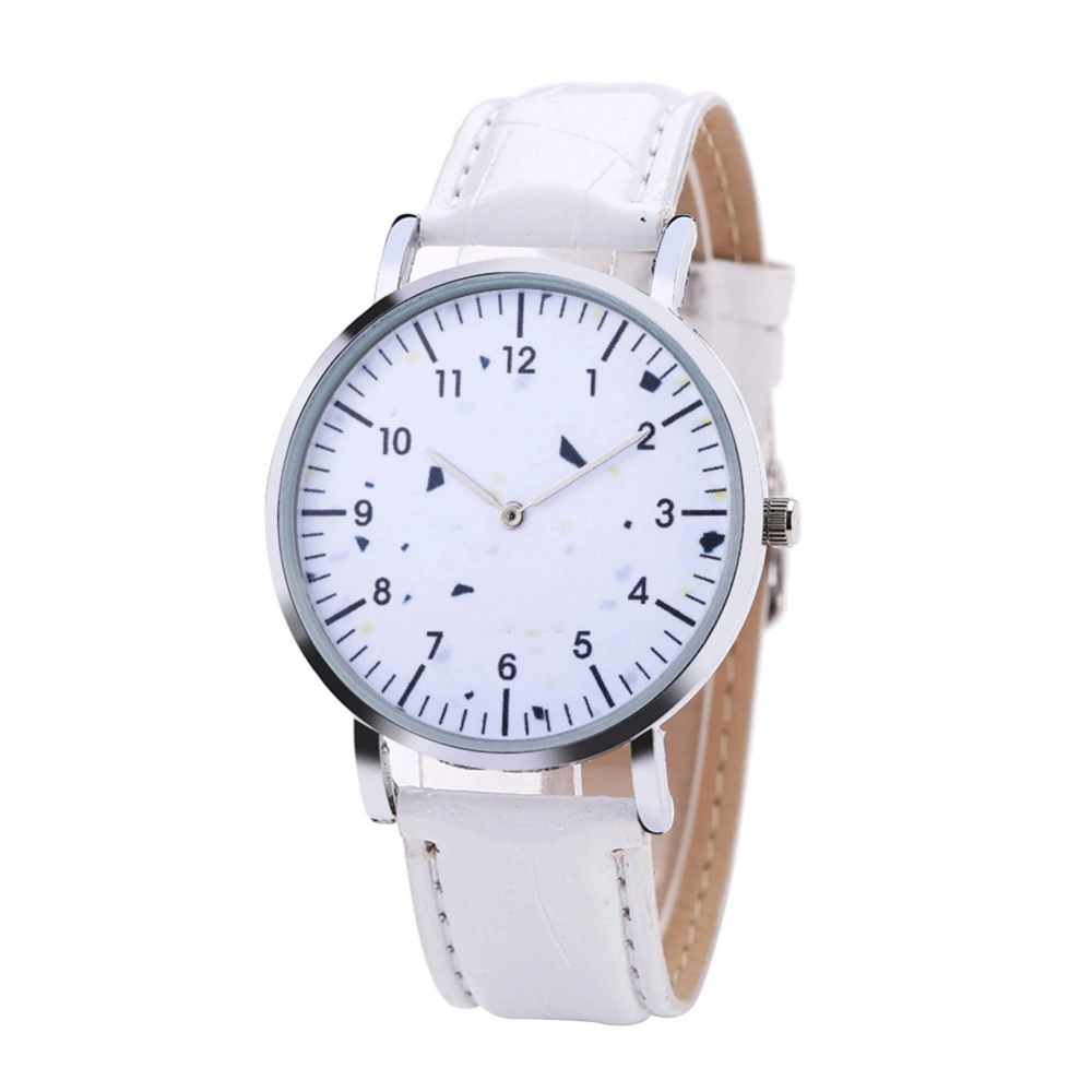 Male Men Fashionable Quartz Movement Watches Wristwatch (White)