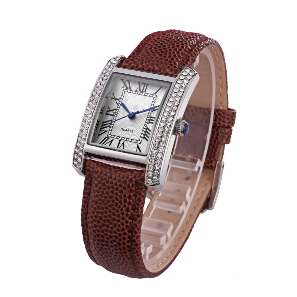 WWOOR Women Ladies Fashionable Elegant Quartz Movement Watches Wristwatch (Brown)