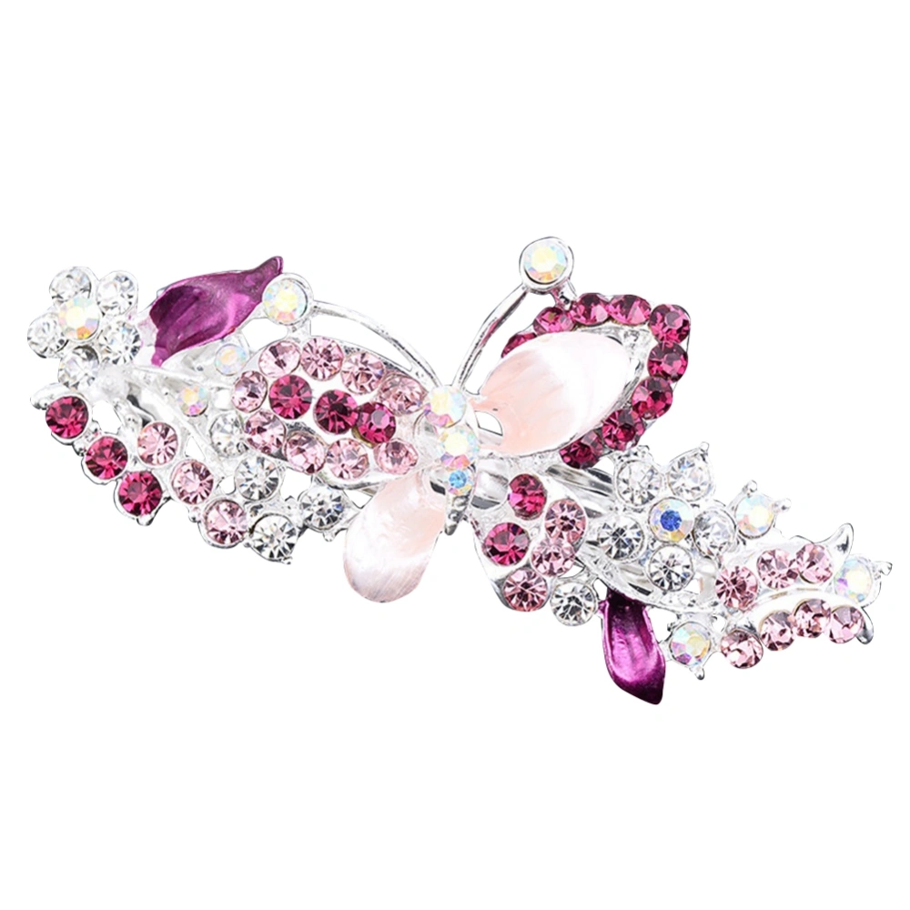 Lady Beautiful Hair Accessories Rhinestone Flower Pattern Hairpin Jewelry (Light Pink)