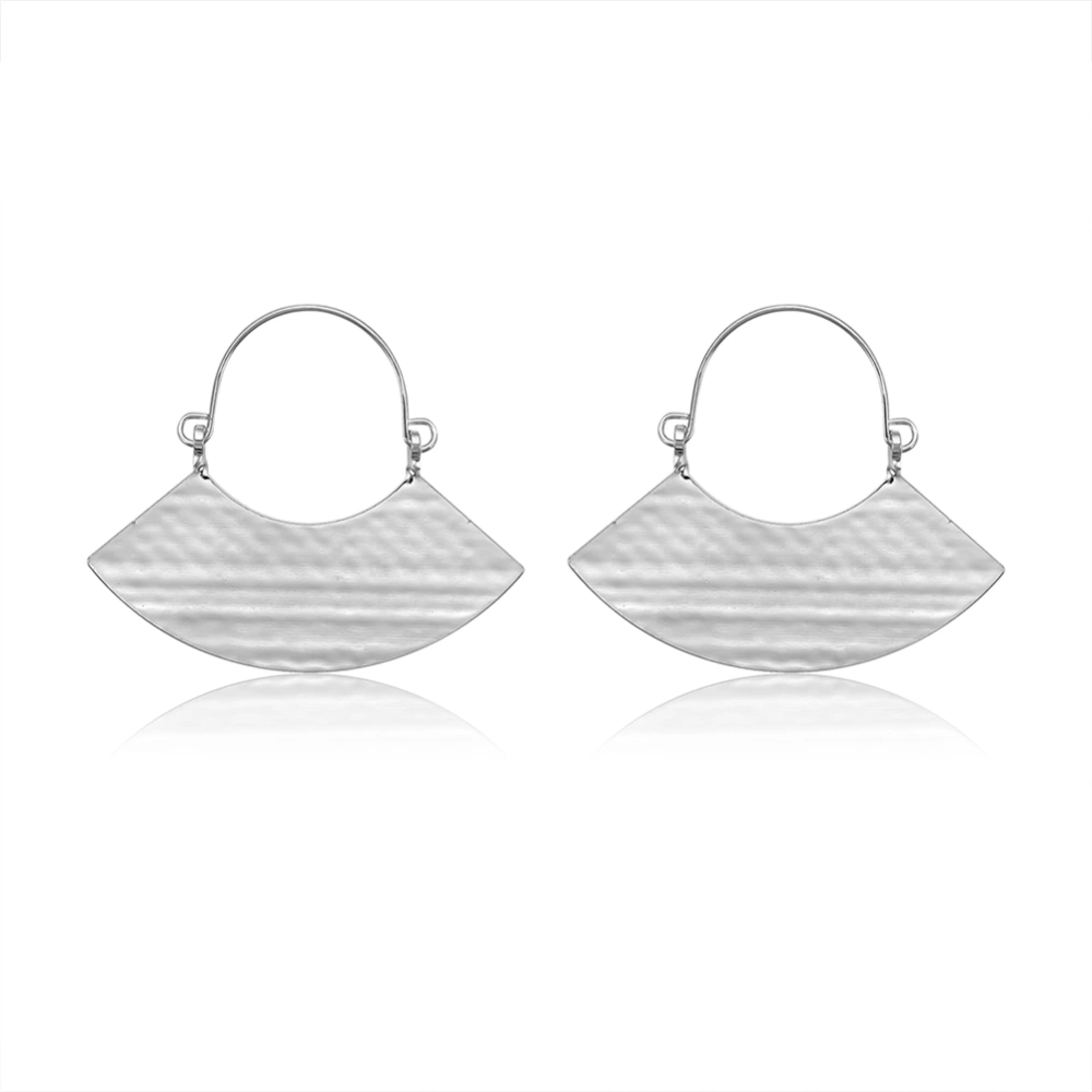 Simple Female Solid Fan shaped Ear Drop Charm Alloy Dangle Earrings Accessories