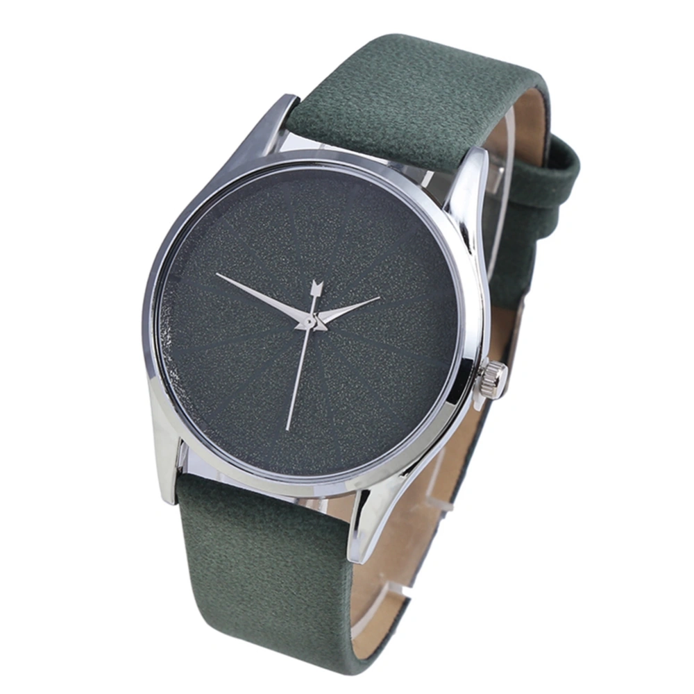 Fashionable Casual Women Quartz Wristwatch PU Leather Strap Simple Round Watch(Green)