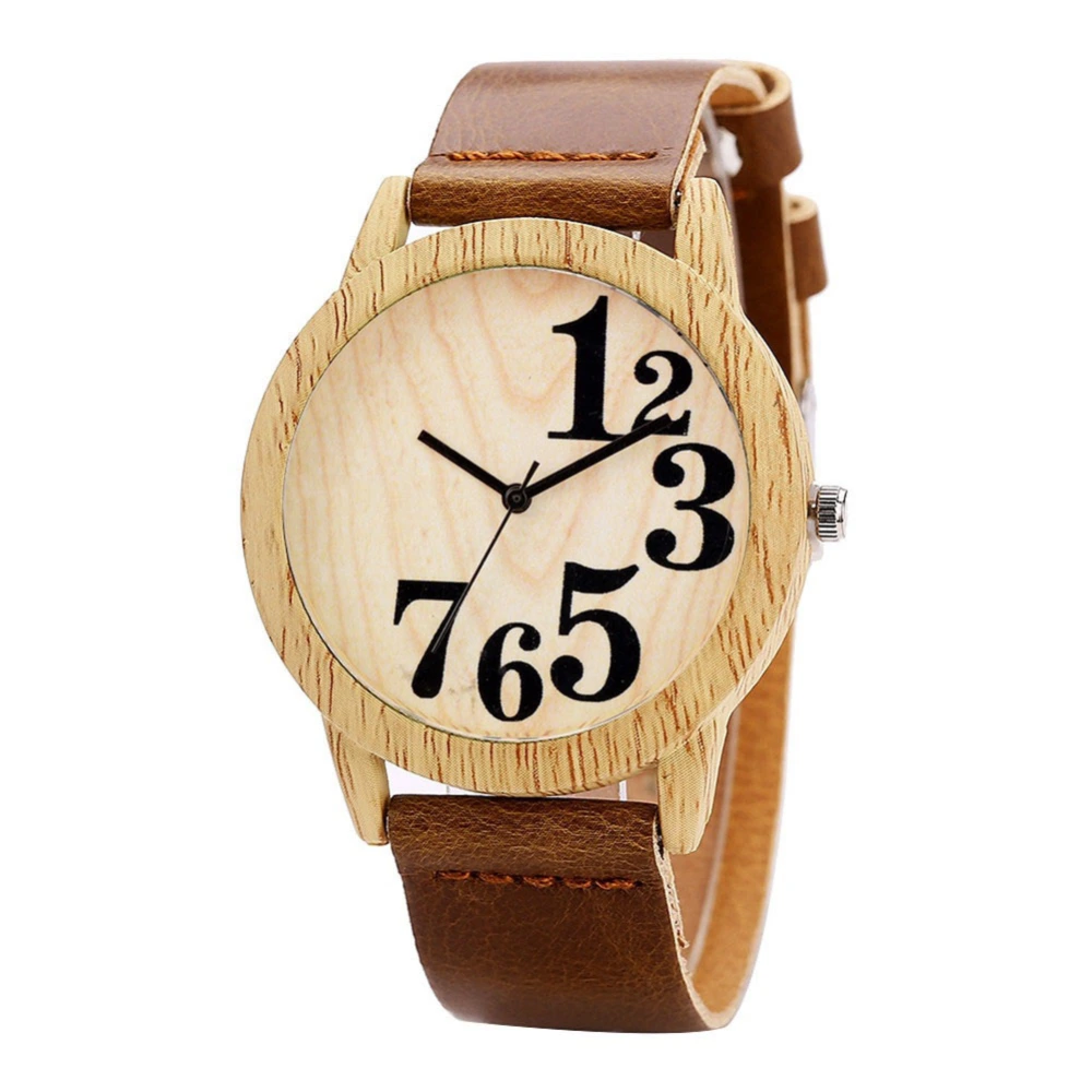 Women Ladies Fashionable Elegant Quartz Movement Watches Wristwatch(dark brown)