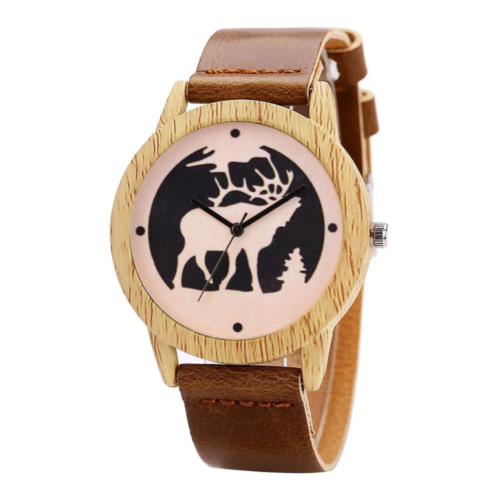 Women Ladies Fashionable Elegant Quartz Movement Watches Wristwatch(dark brown)