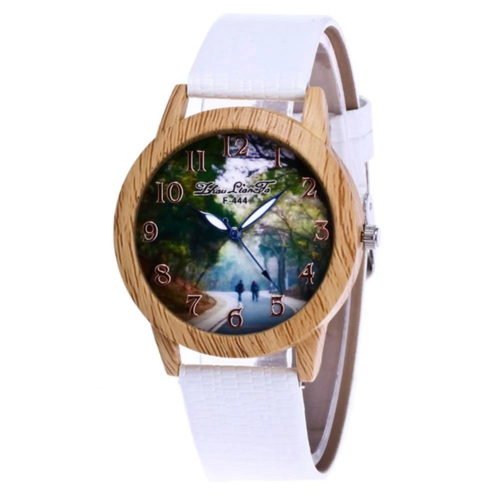 zhoulianfa Fashionable Alloy Watch Round Dial Analog Display Quartz Wristwatch(white)