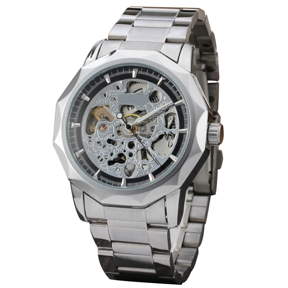 Business Male Automatic Watch Wristwatch Man Fashion Mechanical Watch Waterproof Black