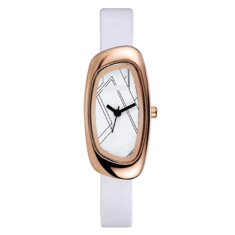 3Colors Casual Fashion Style Women Female Girls Special Quartz Movement Watch Wristwatch(White)