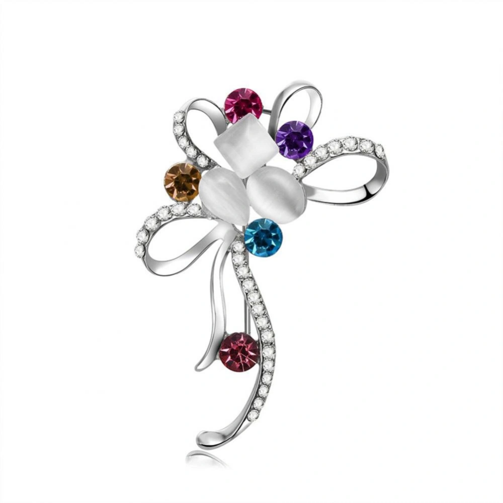 New Personality Shining Hollow Flower Shape Rhinestone Decoration Brooch Accessory Jewelry Gift