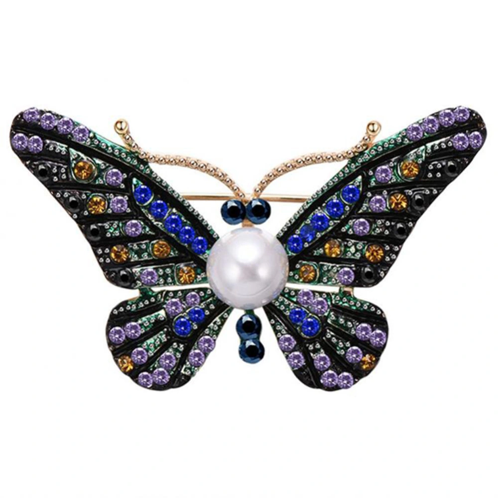 Women Alloy Gold Plated Zircon Insect Brooch Breastpin Female Jewelry Accessory