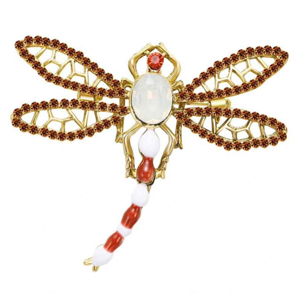 Women Alloy Gold Plated Zircon Insect Brooch Breastpin Female Jewelry Accessory