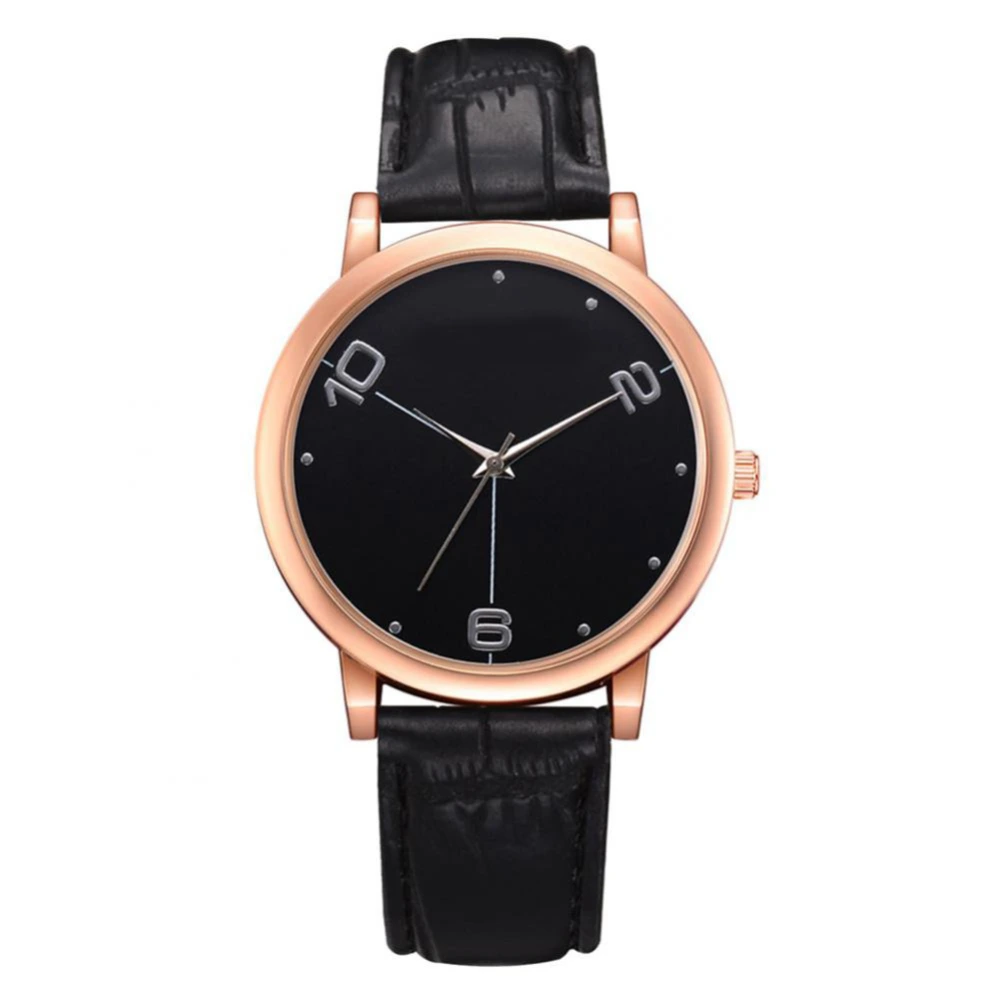 Fashion Concise Business Alloy Women Watch Analog Dial Quartz Leisure Wristwatch FD184(Black）