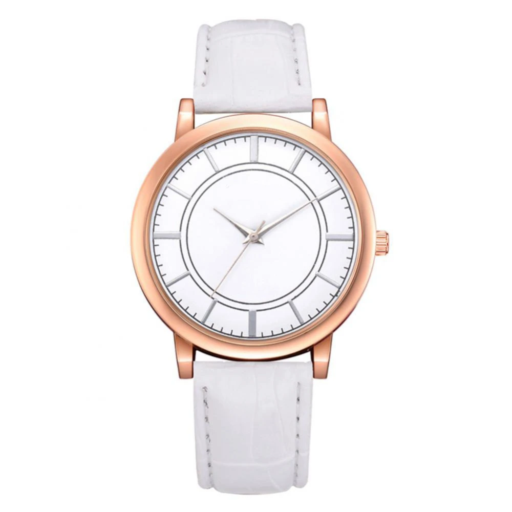 Fashion Leisure Alloy Buckle Men Women Watch Analog Dial Quartz Wristwatch FD180（White）