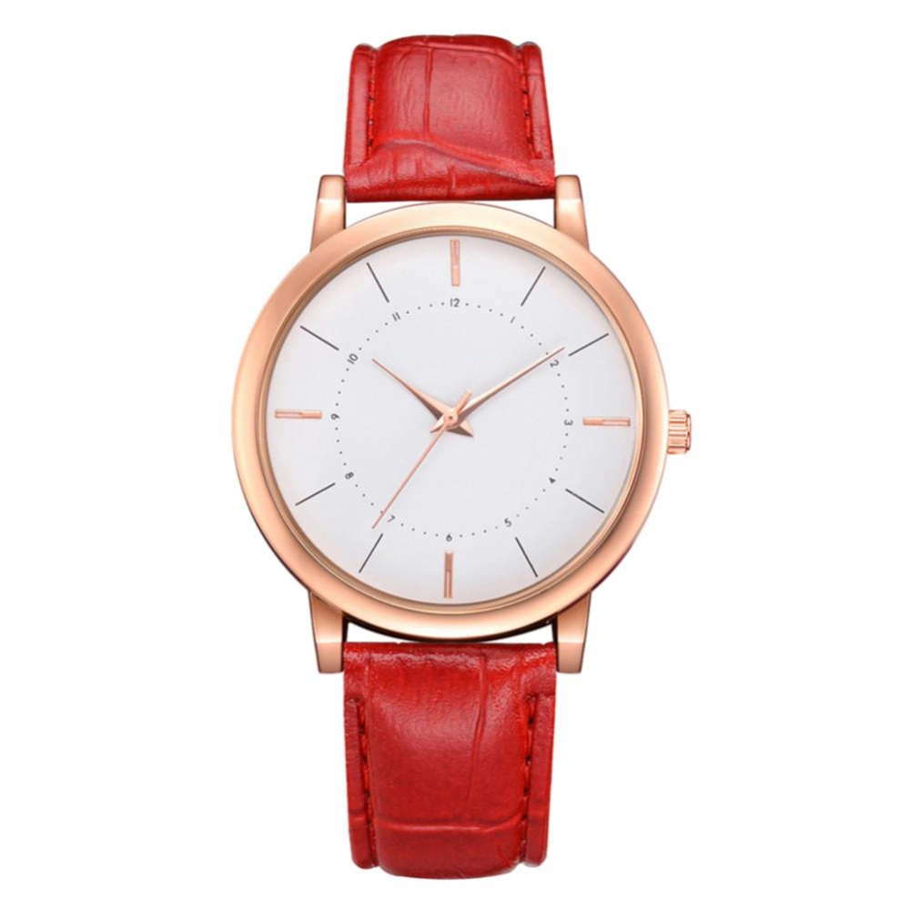 FANTEEDA Women Ladies Fashionable Elegant Quartz Movement Watch Wristwatch (red)