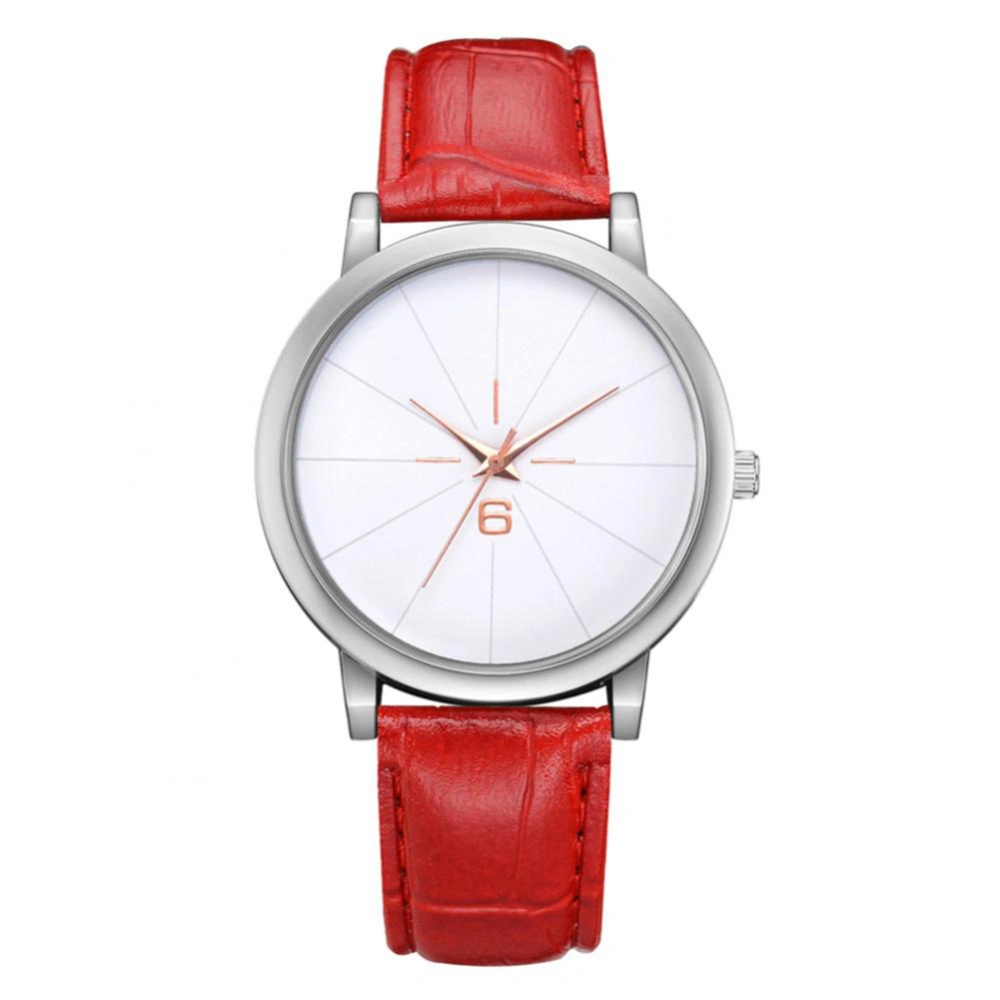 Fashion Business Leisure Alloy Women Watch Analog Dial Quartz Wristwatch FD161（Red）