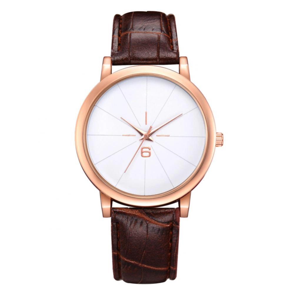 Fashionable Soft Snake Printed PU Leather Women Watch Rose Gold Frame Quartz Wristwatch Brown