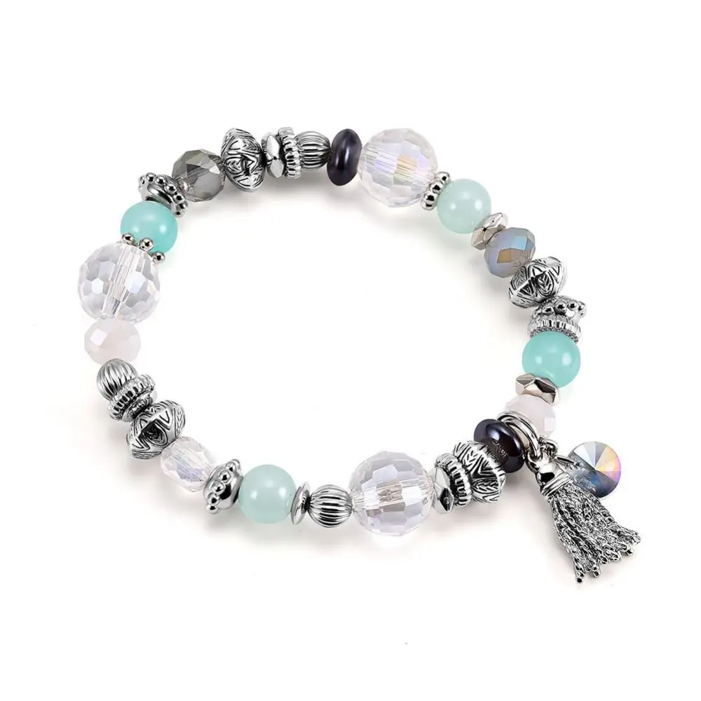 Fashion Colorful Crystal Tassel Pendant Bohemia Bracelet Women Bracelet