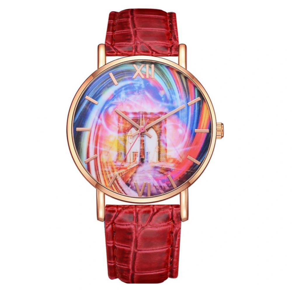 LVPAI Dreamy Women Casual Analog Display Quartz Movement Wristwatch(Red)