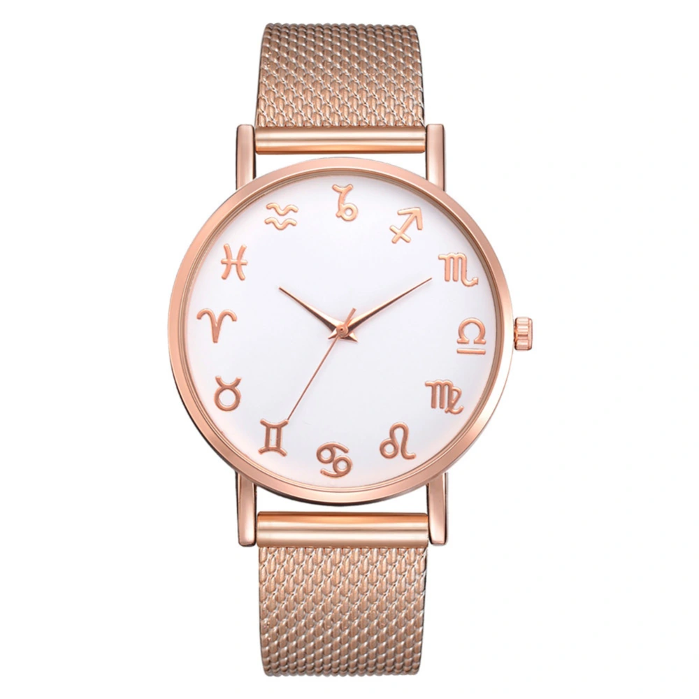 LVPAI Women Ladies Fashionable Elegant Quartz Movement Watches Wristwatch (Rose Gold White)