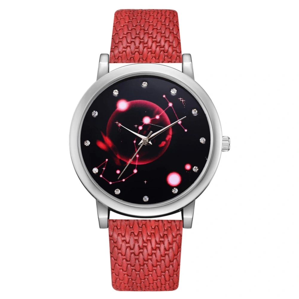 LVPAI Women Ladies Fashionable Elegant Quartz Movement Watches Wristwatch (Red)