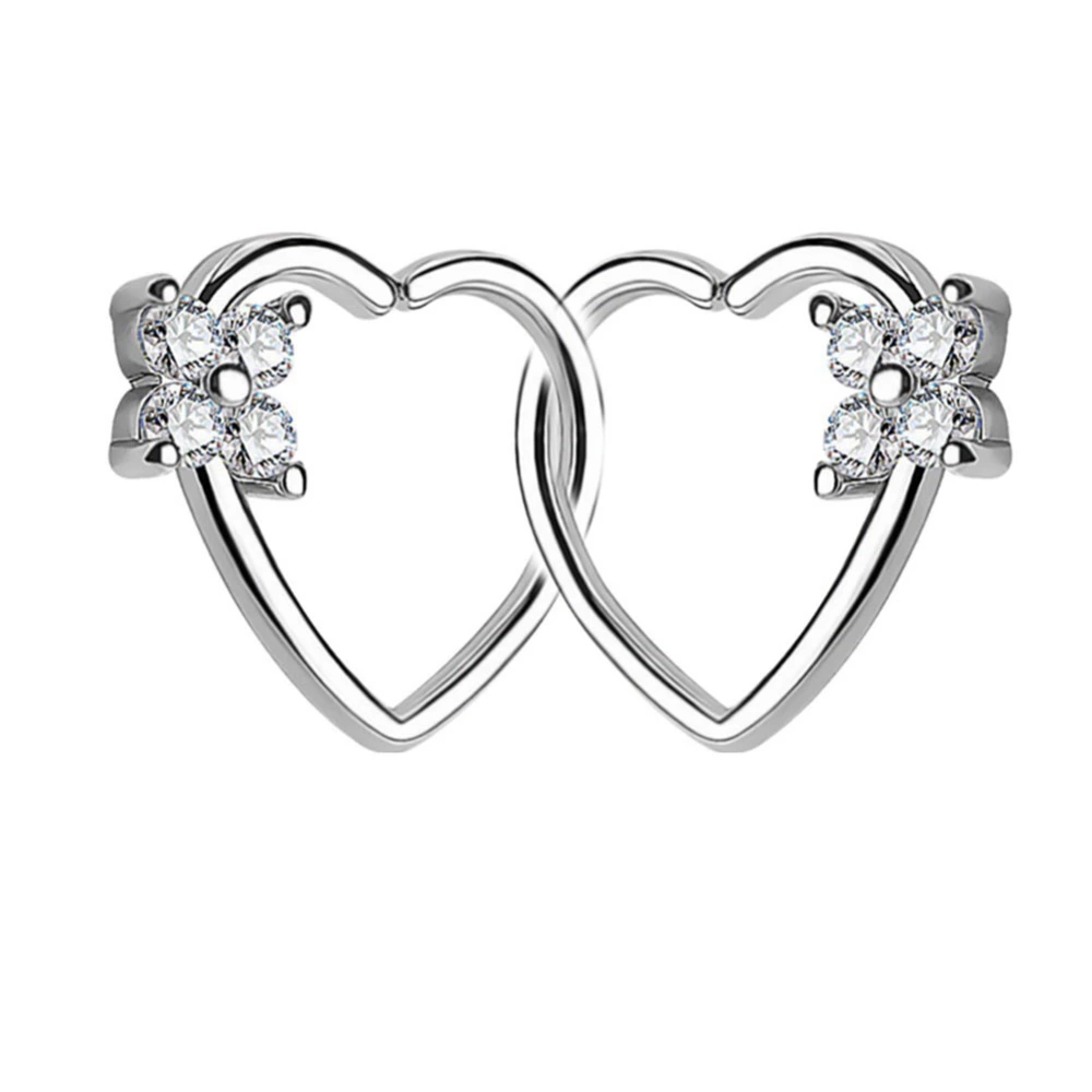 Fashionable Women Jewelry Alloy Plated Heart Shape Ear Nose Non-pierced Ring Girl (2#)