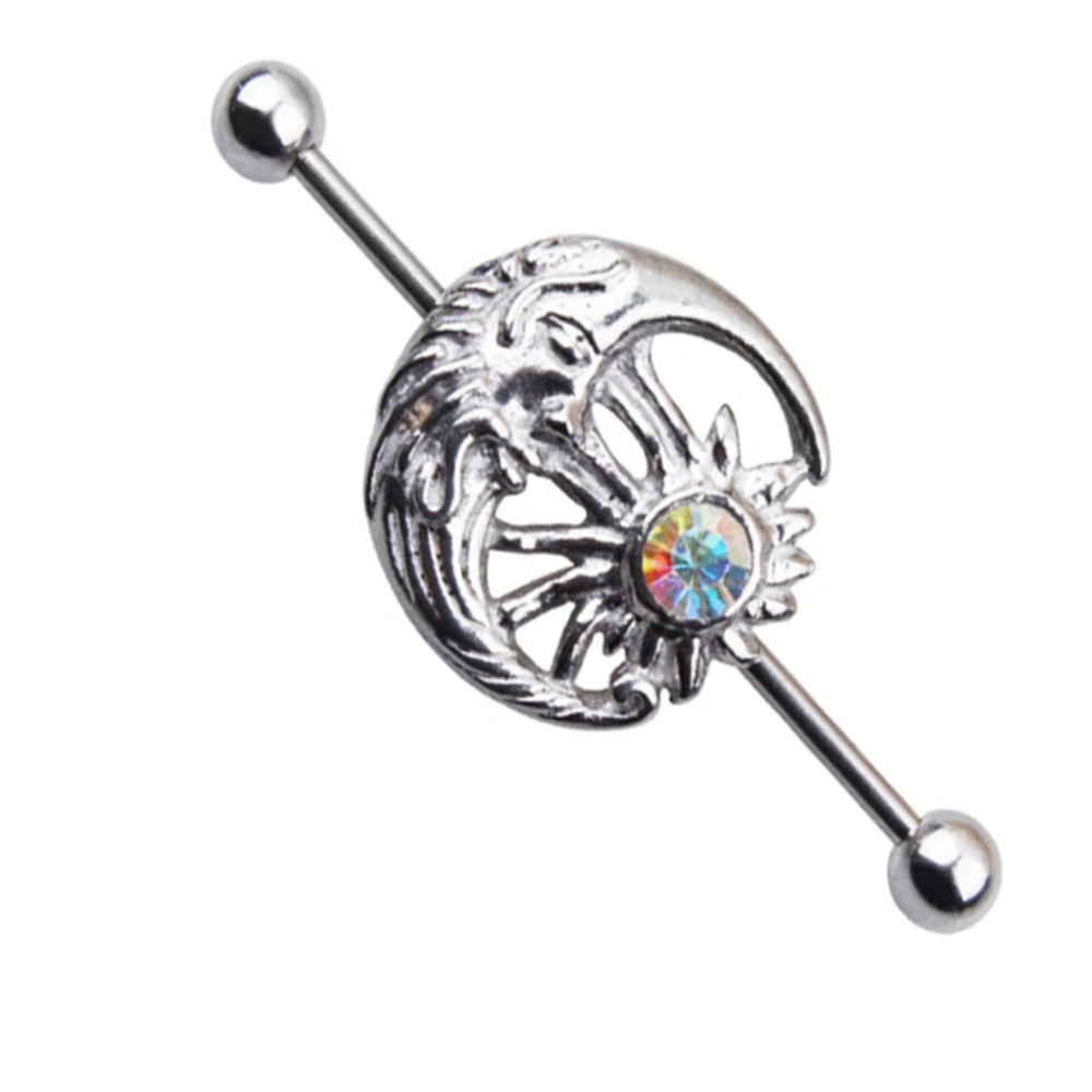 Women Long Beautiful Simple Special Alloy Ear Pin (Silver)